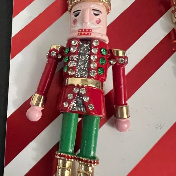 Betsey Johnson Earrings Red and Green Drop Nutcracker New - Picture 12 of 16